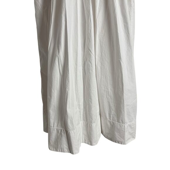 Staud Jackson White Smocked V-Neck Short Sleeve A-Line Midi Dress Size Large - Picture 15 of 16